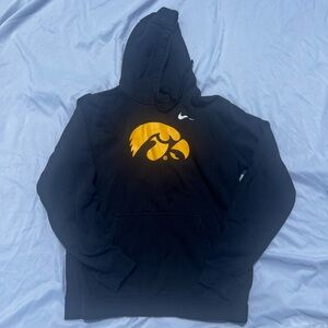 University of Iowa Nike Black Hoodie with Gold Logo
